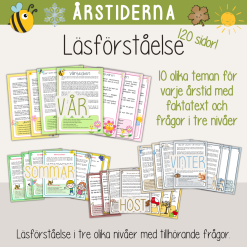 Årstider - Stort paket med läsförståelsetexter om alla fyra årstider - 120 sidor
