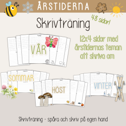 Årstider - Stort paket med skrivträning - 48 sidor