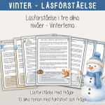 Vinter – Läs- och skrivpaket med vintertema. Läsförståelse och skrivträning - bild 2