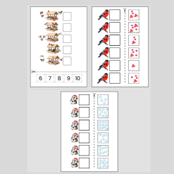 Vinter. Räkna till 10, klippövningar