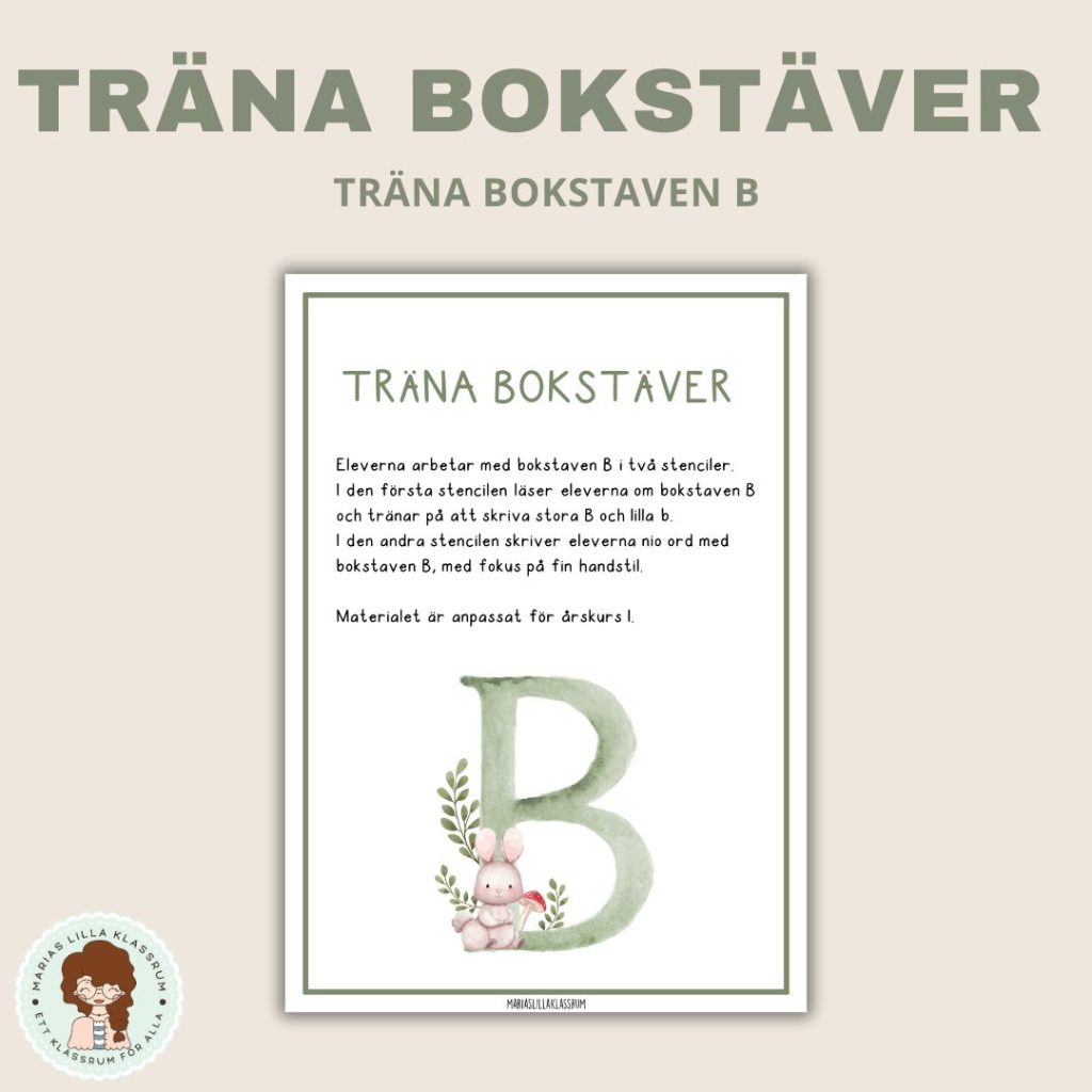 Träna bokstäver – B