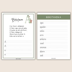 Träna bokstäver – A