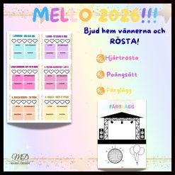 Mello2026- Häfte med hjärtröstning och poängsättning.