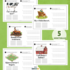 Bilda nya ord av meningen + skriv meningar. 5 arbetsblad.