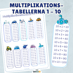 Multiplikationstabellerna 1-10 - Fordon