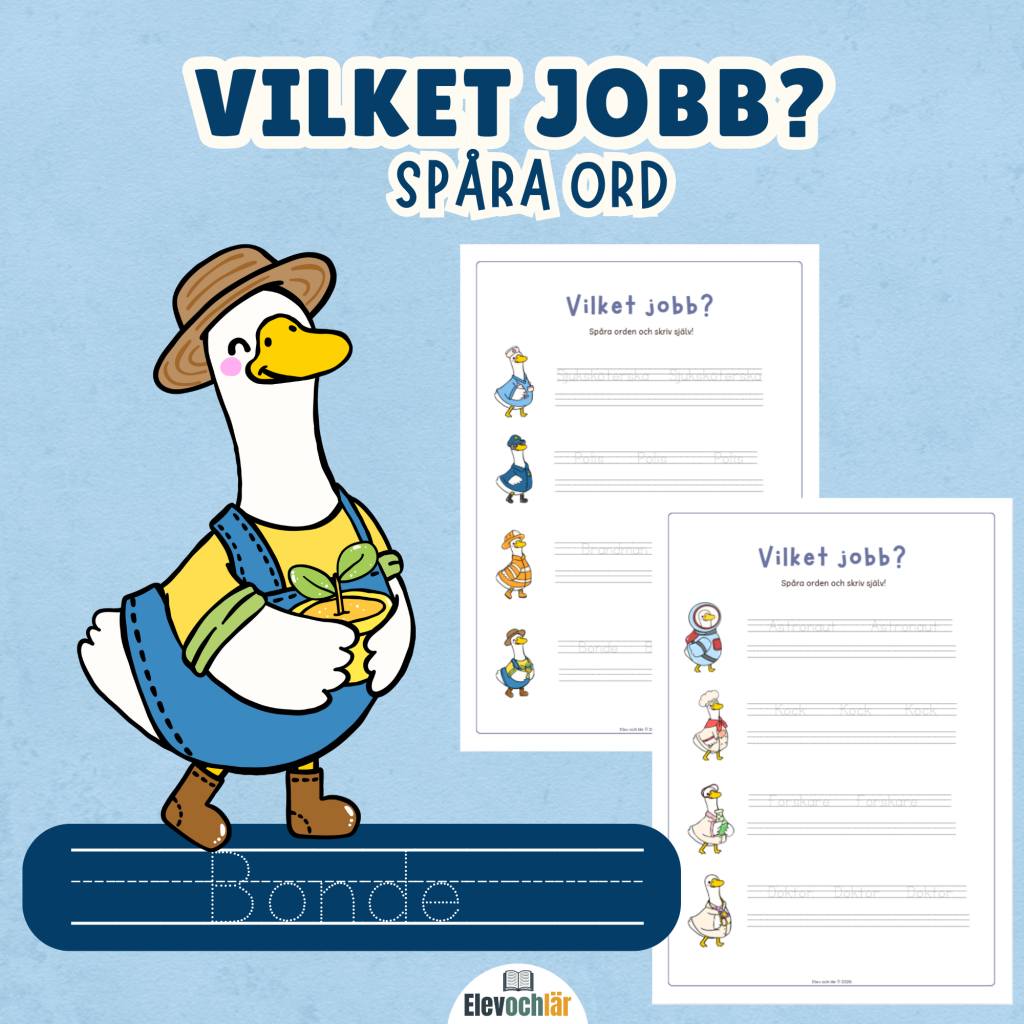 Vilket jobb? Spåra ord och forma bokstäverna själv – 2 arbetsblad