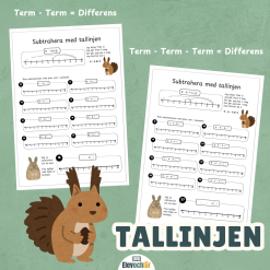 Tallinjen subtraktion – subtrahera med tallinjen två och tre steg