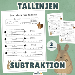 Tallinjen subtraktion – subtrahera med tallinjen två och tre steg