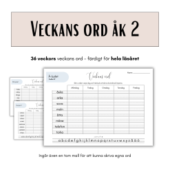 Veckans ord åk 2 - för hela läsåret