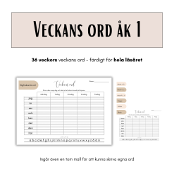 Veckans ord åk 1 - för hela läsåret
