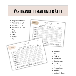 Veckans ord åk 1 - för hela läsåret