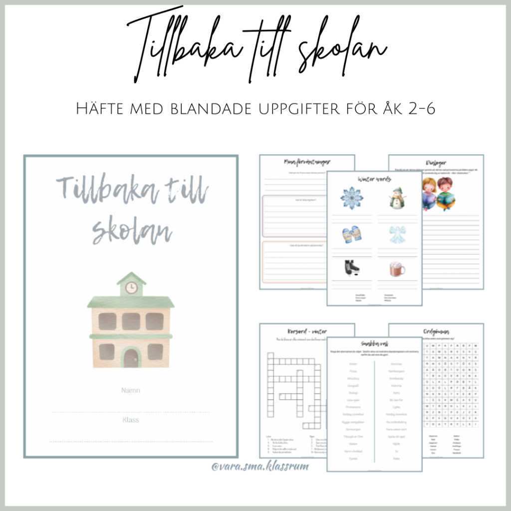 Tillbaka till skolan – arbetshäfte