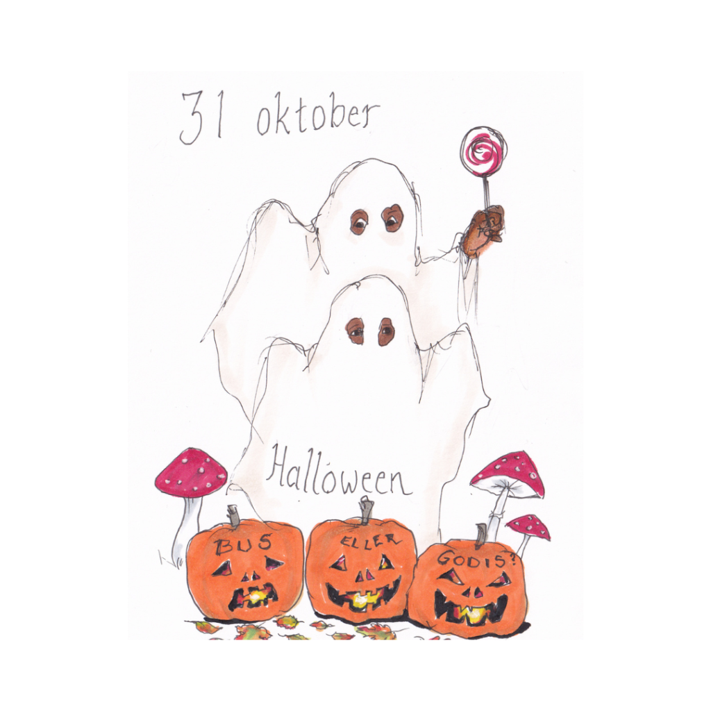 Barn firar Halloween