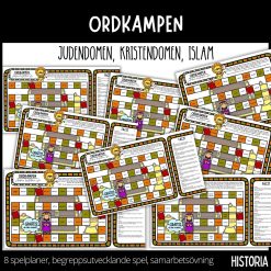 Ordkampen - judendomen, kristendomen, islam - 8 spelplaner