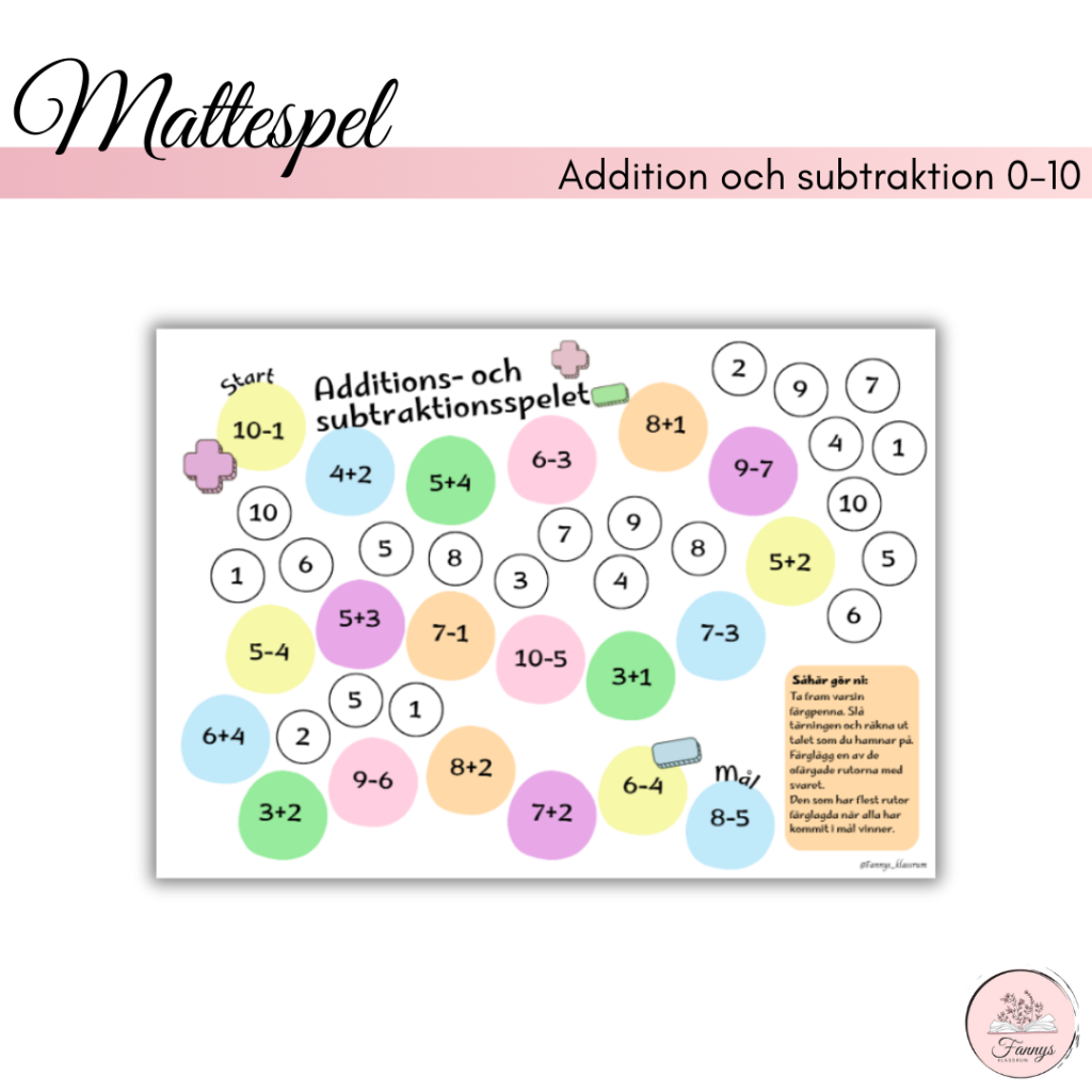 Mattespel- addition och subtraktion