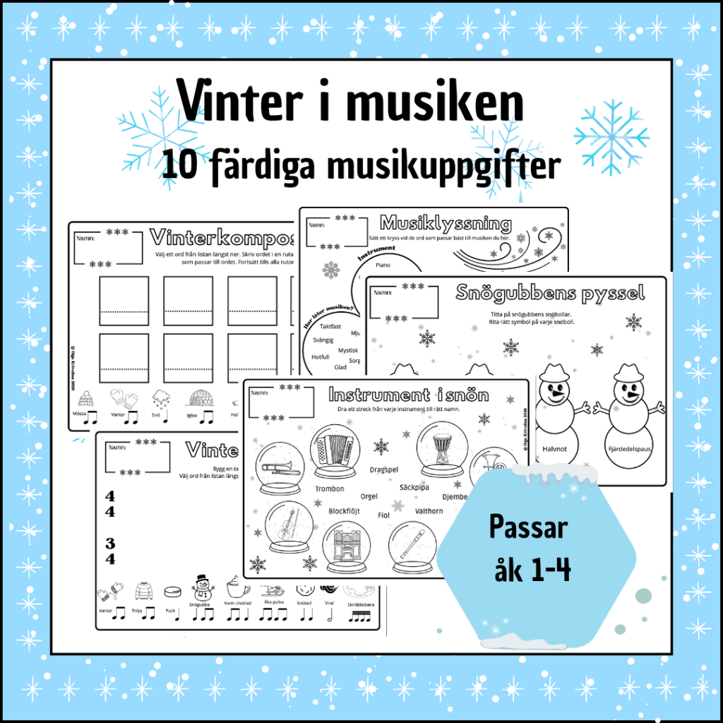 Vinter i musiken – 10 färdiga musikuppgifter