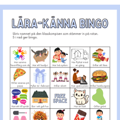 Lära-känna-bingo – Skapa gemenskap i klassrummet!