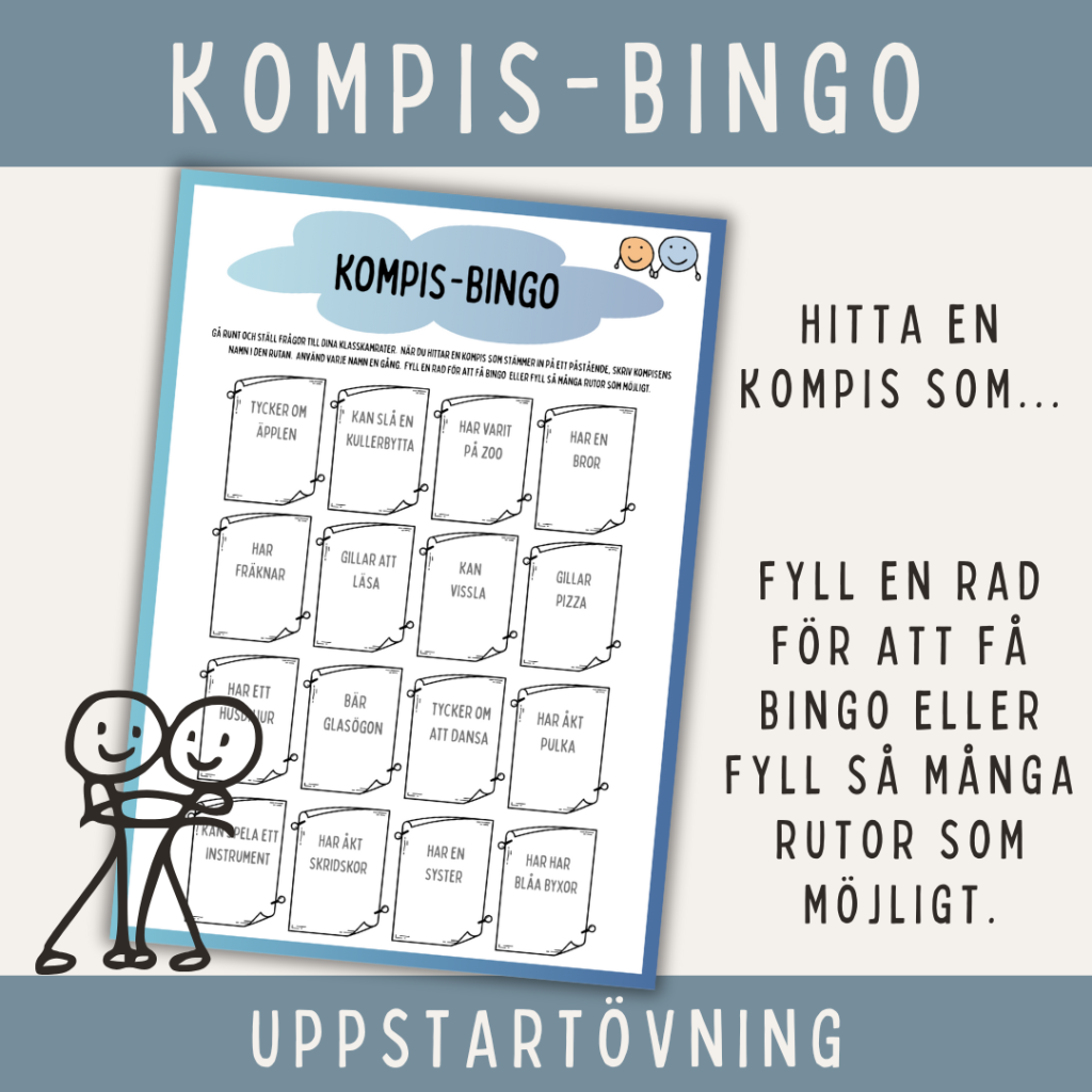 Bingo – hitta en kompis som… (perfekt som uppstart)