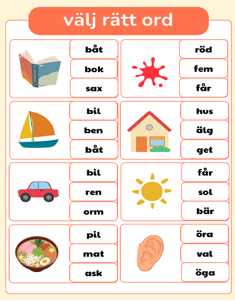Välj rätt ord