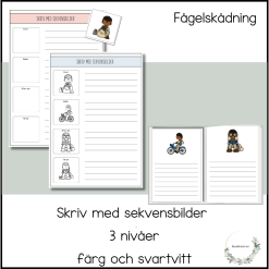 Fågelskådning - skriv till sekvensbilder