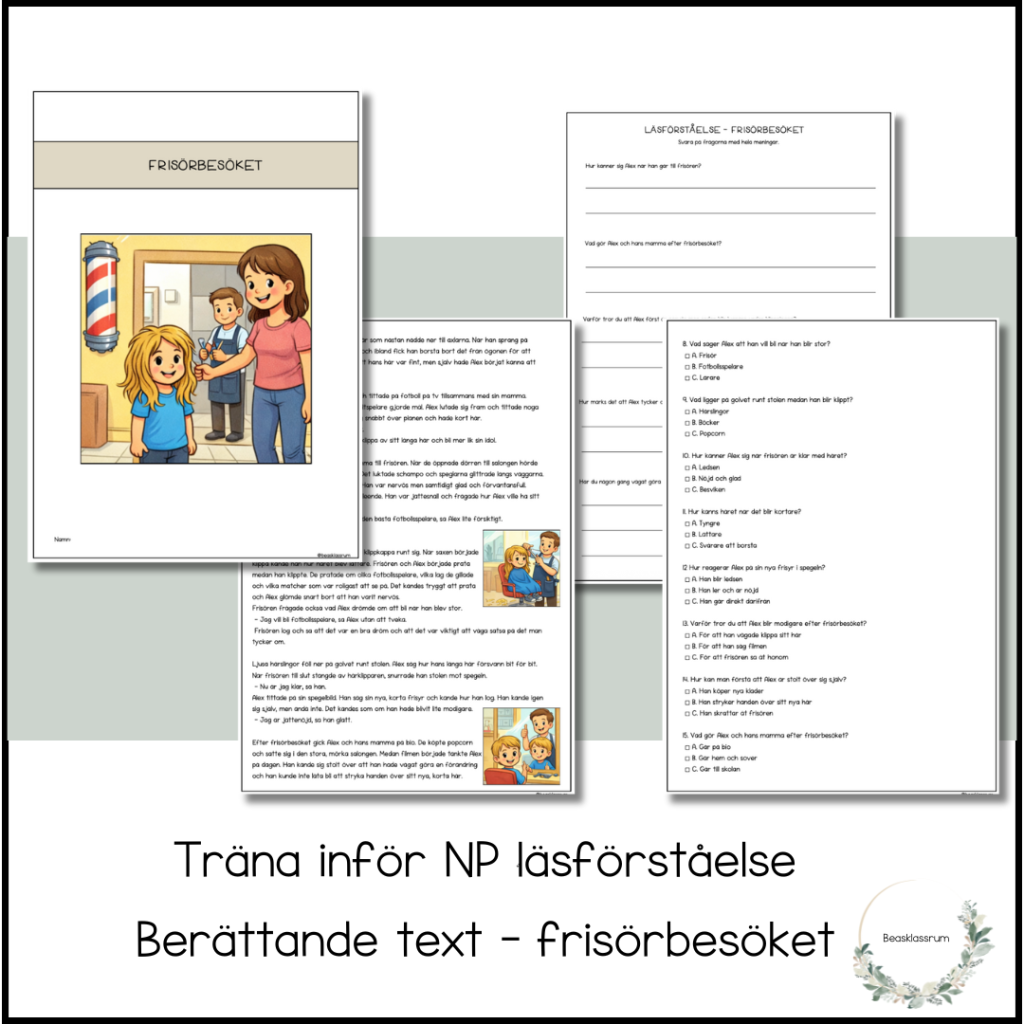 Träna inför NP läsförståelse – frisörbesöket