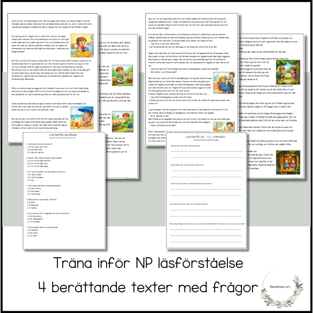 Träna inför NP läsförståelse – 4 texter
