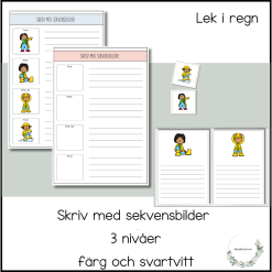 Lek i regn - skriv till sekvensbilder