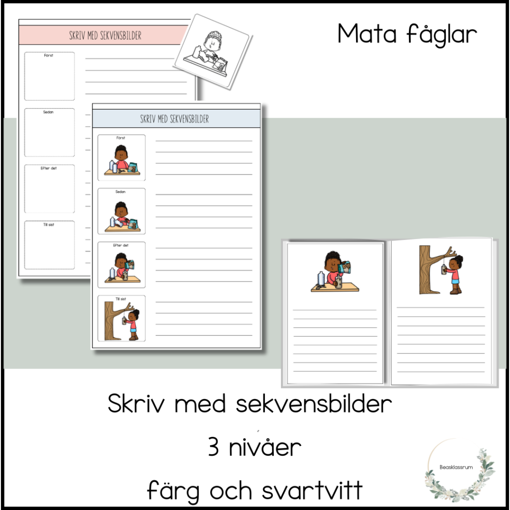 Mata fåglar – skriv till sekvensbilder