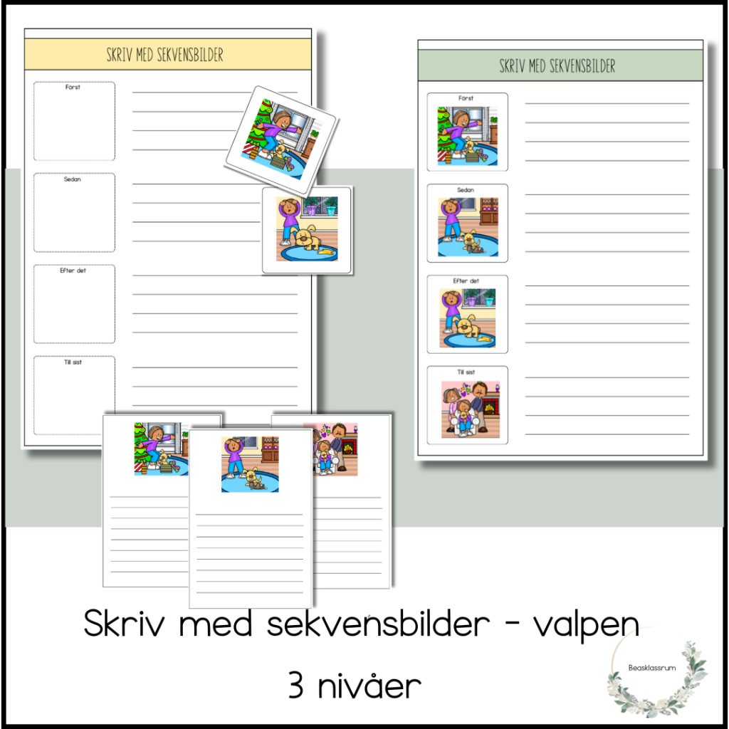 Skriv till sekvensbilder – valpen