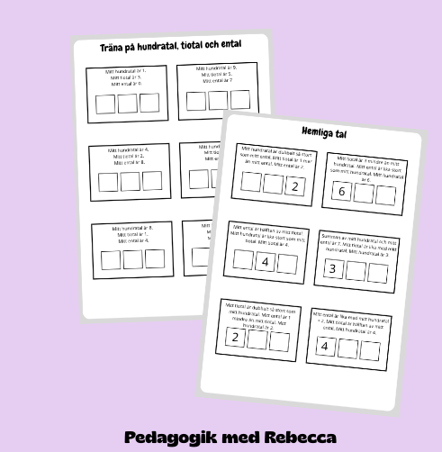 Arbetsblad hundratal, tiotal och ental