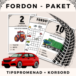 Fordon - Tipspromenad + korsord [Paket]
