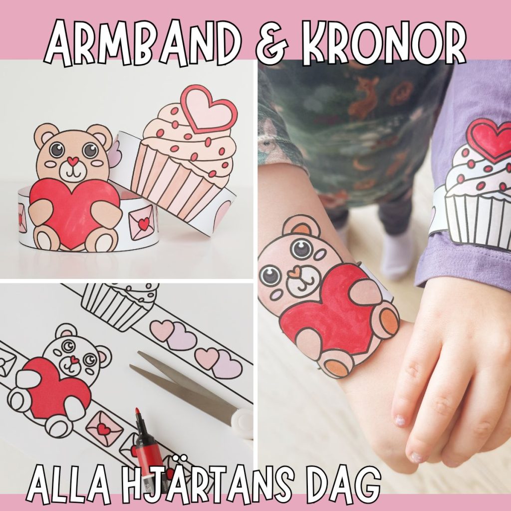 Alla hjärtans dag-pyssel för barn – Armband & huvudkronor