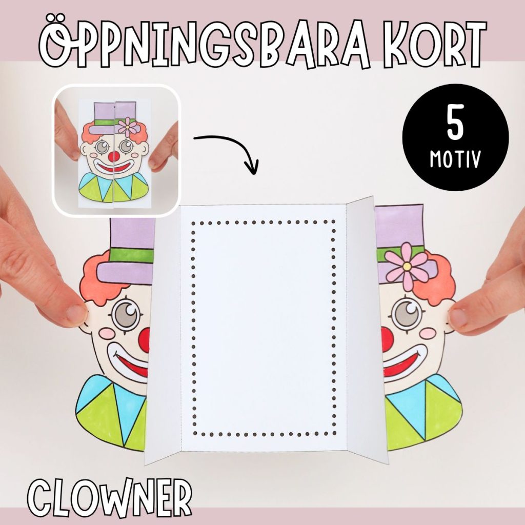 Pyssla delbara kort – Clowner