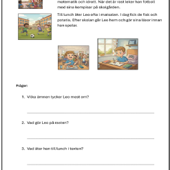 Läsförståelsehäfte åk 1-2 svenska