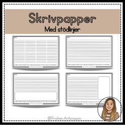 Skrivpapper med stödlinjer