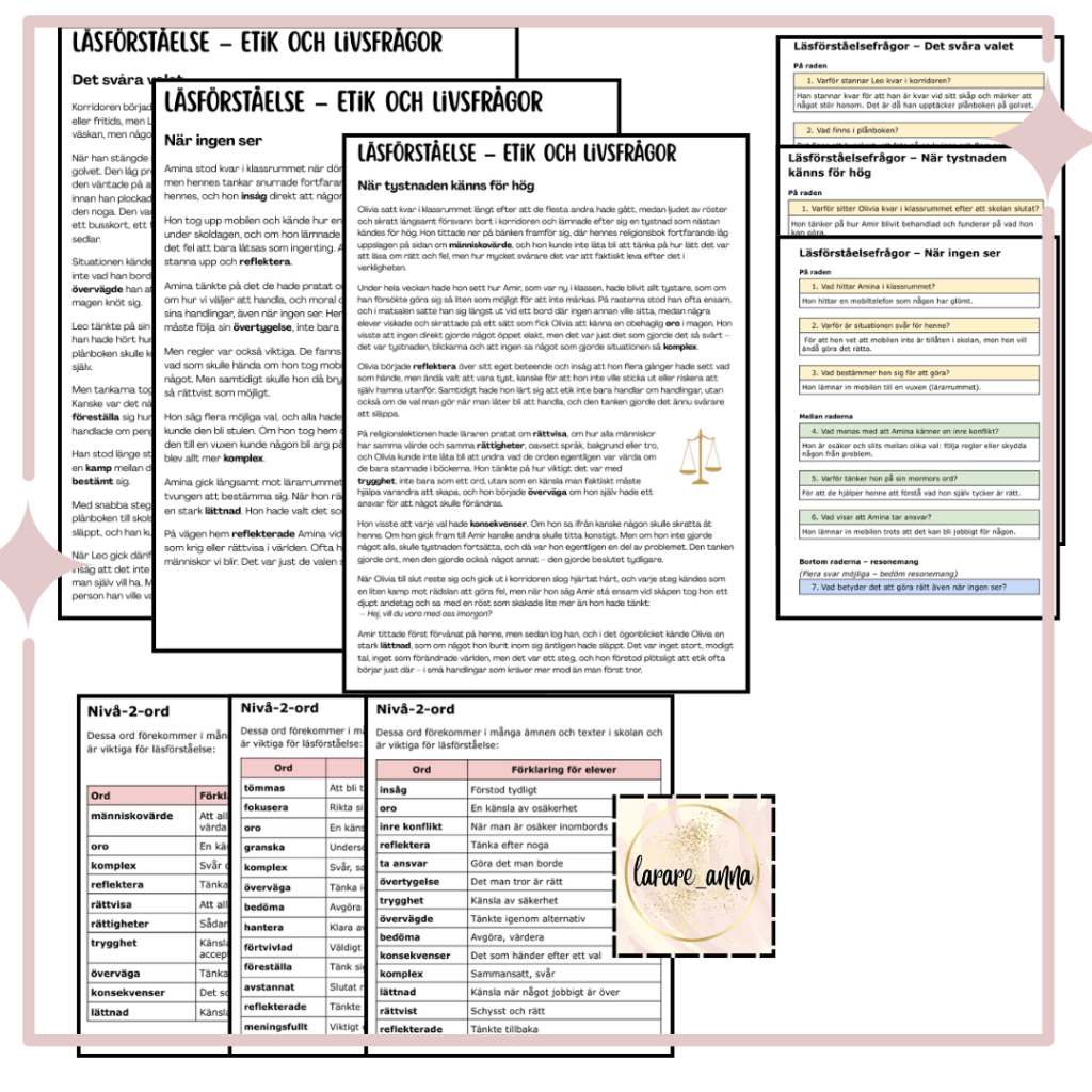 Materialpaket: Läsförståelse – Etik och livsfrågor
