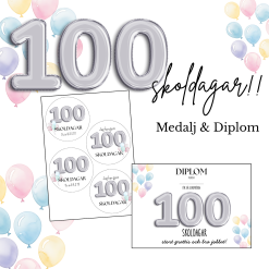 100 Skoldagar - Medalj & Diplom