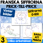 Franska siffrorna 0-100 med prick-till-prick-övningar - bild 1