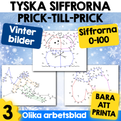Tyska siffrorna 0-100 med prick-till-prick-övningar