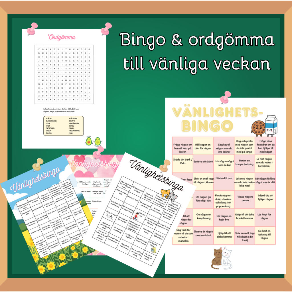 Bingo + ordgömma vänliga veckan