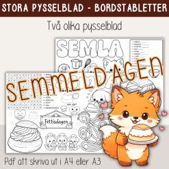 Semmeldagen - Stora pysselblad i A3 - Bordstabletter