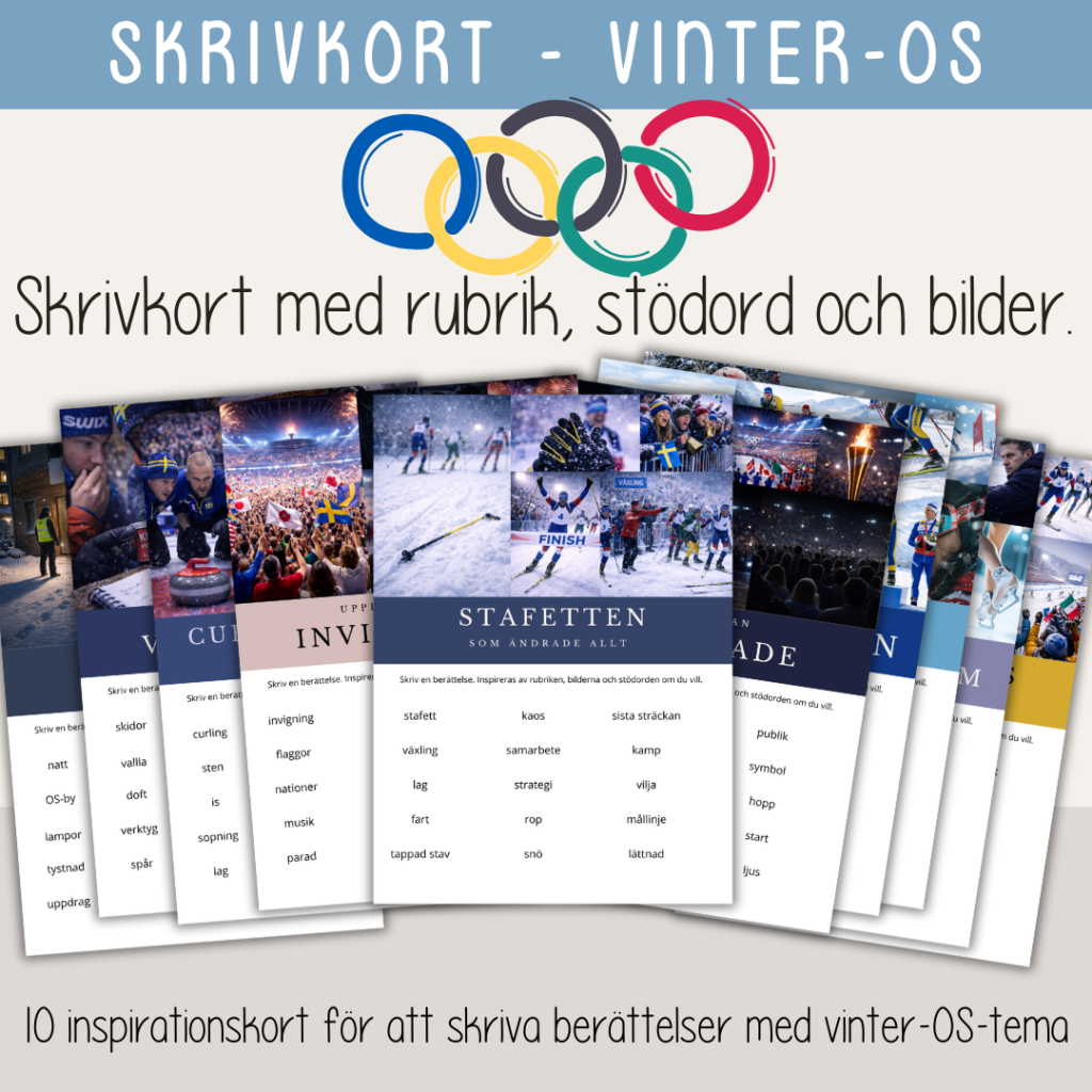 Vinter-OS – Skrivkort med fantasifull inspiration till berättelser med Vinter-OS-tema