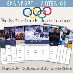 Vinter-OS - Skrivkort med fantasifull inspiration till berättelser med Vinter-OS-tema