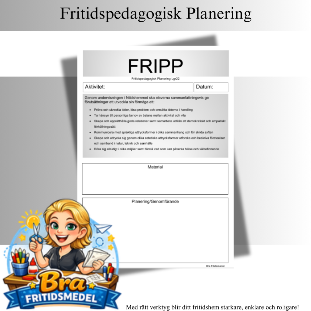 Fritidspedagogisk Planering Fripp för 3 grupper PDF