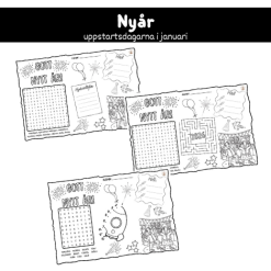 Nyår arbetsblad - i tre nivåer