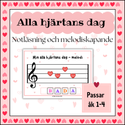 Alla hjärtans dag - notläsning och melodiskapande