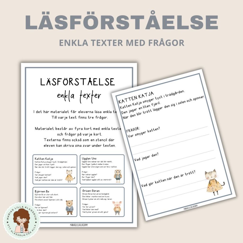 Enkla texter med frågor