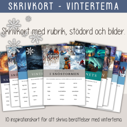 Vinter - Skrivkort med fantasifull inspiration till berättelser med Vintertema