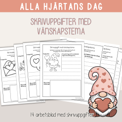 Alla hjärtans dag - Skrivuppgifter med vänskapstema - Fortsätt den påbörjade meningen.