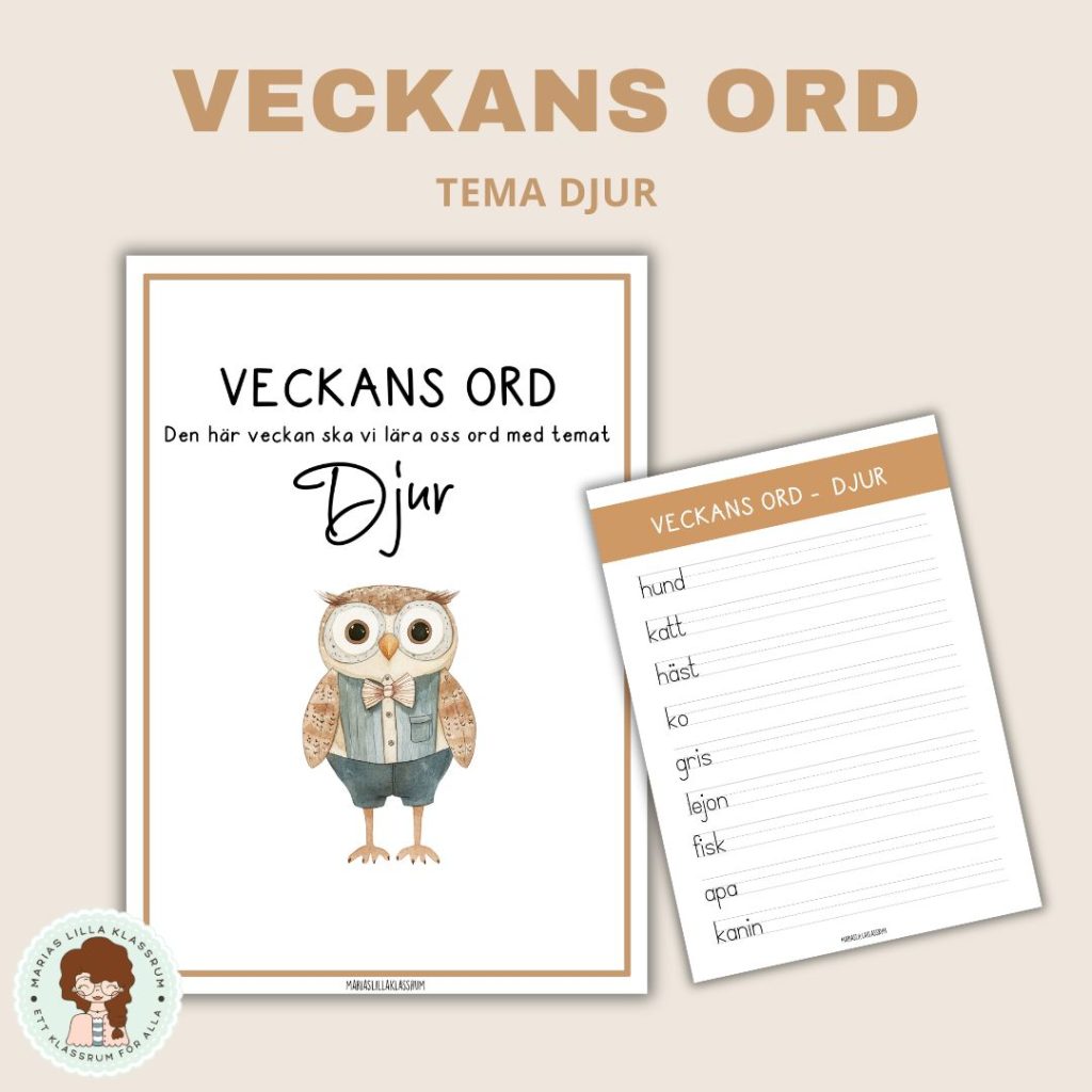 Veckans ord tema djur
